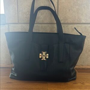 Tory Burch Black Leather Tote Bag